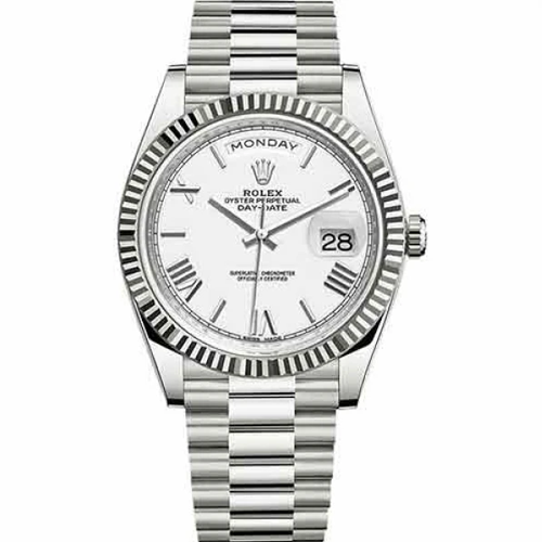 Luxury Watch Oyster Perpetual Day-Date Silver With Silver Dial(Refurbished)