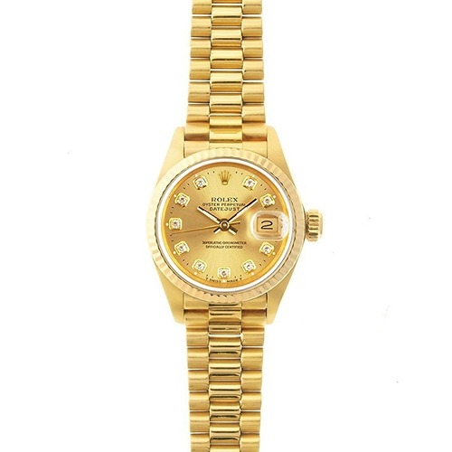 Luxury Watch Date Just Full Gold Diamond 8866 Women(Refurbished)