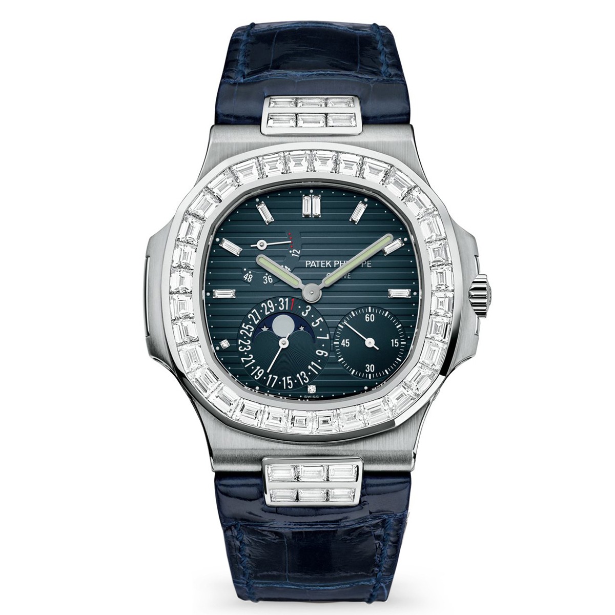 Branded Nautilus Blue Diamonds Men Watch 27(Refurbished)