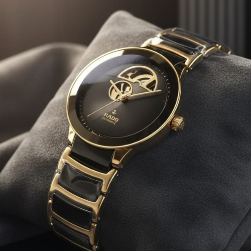 Royal Watch With a Black and Gold Design and a Skeleton Dial(Refurbished)