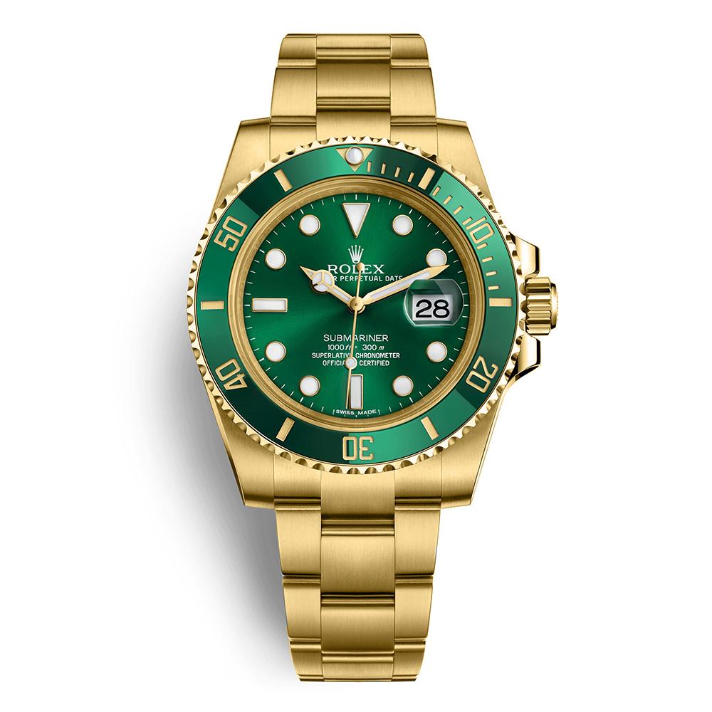 Luxury Watch Submariner Date Oyster Full Gold With Green Dial(Refurbished)