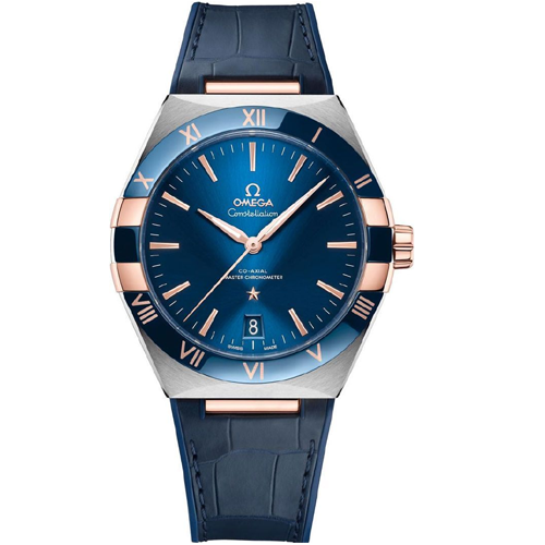 Luxury Watch constellation co axial master chronometer 41 mm Rose Gold Sliver Blue(Refurbished)